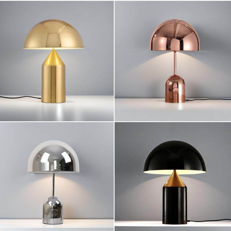 现代轻奢创意高级感客厅卧室床头灯北欧铁艺装饰台灯护眼蘑菇灯