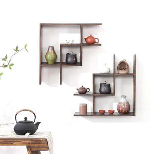 新中式创意博古架实木多宝阁茶具茶杯收纳架客厅书架组合置物架