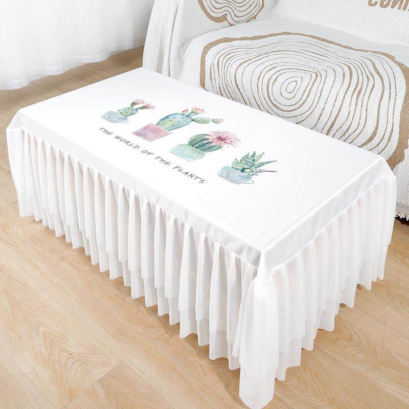 茶几桌布家用客厅长方形电视柜高级感全包新款蕾丝布套罩防尘盖巾,居家布艺,桌布,淘宝优惠券,粉丝福利购,淘宝优惠卷