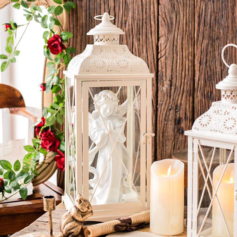 JK慕空间欧式复古铁艺落地烛台摆件防风高级感落地风灯浪漫氛围灯,家居饰品,烛台,淘宝优惠券,粉丝福利购,淘宝优惠卷