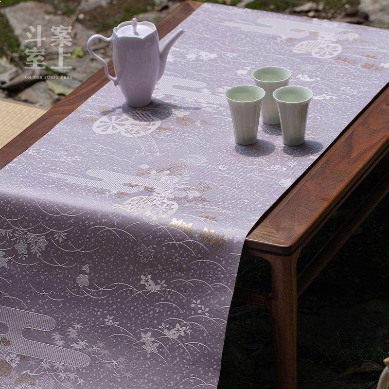 载春归织锦茶席复古中式茶桌台布垫双面禅意布艺桌旗喝茶商务会客,居家布艺,茶席,淘宝优惠券,粉丝福利购,淘宝优惠卷