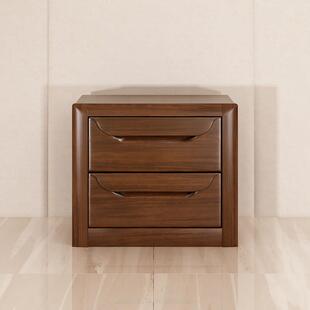 华日家居简约卧室实木床头柜现代中式小柜子储物收纳柜 卧室家具