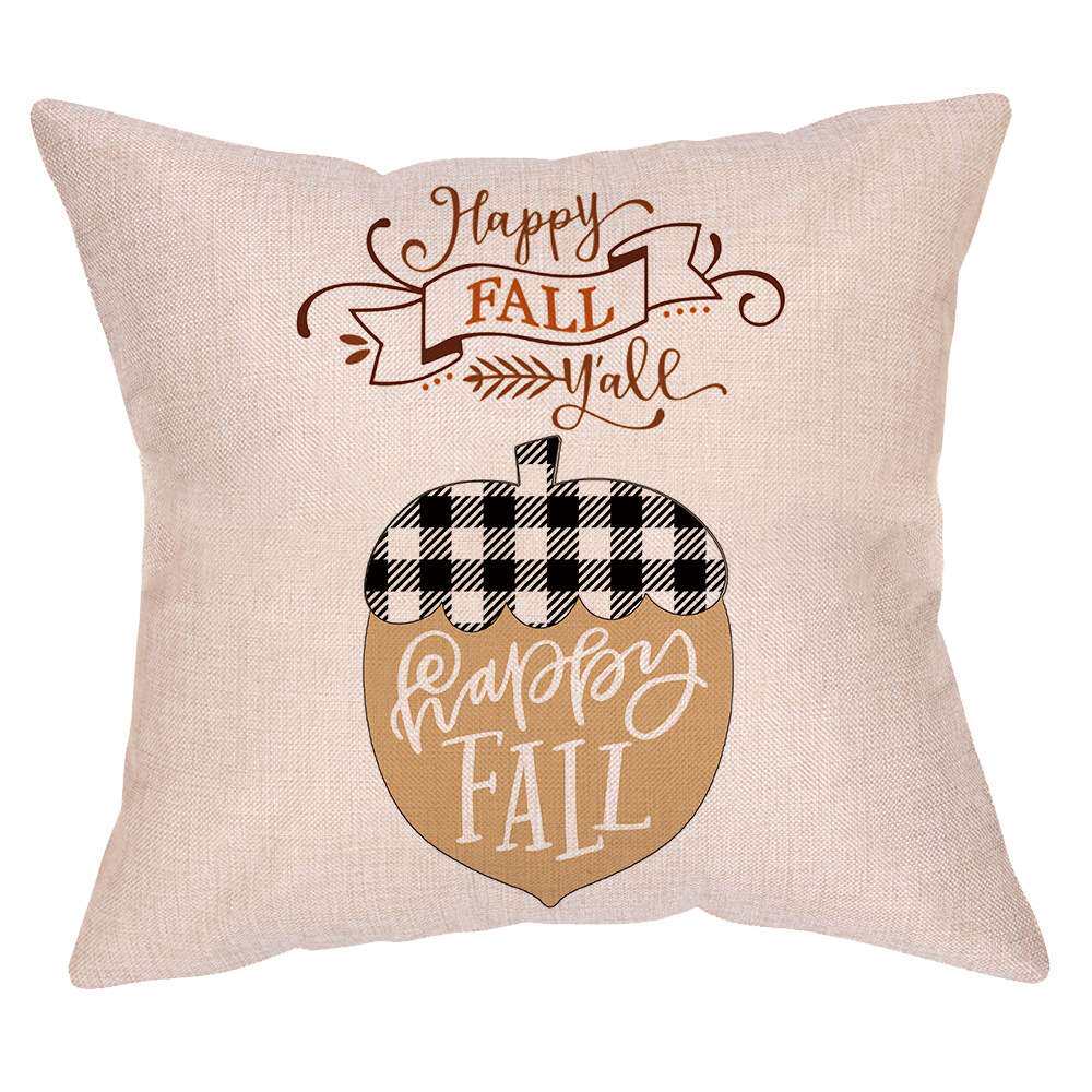 圣诞风简约格纹沙发抱枕靠枕套美式英文沙发抱枕套汽车靠枕套现货