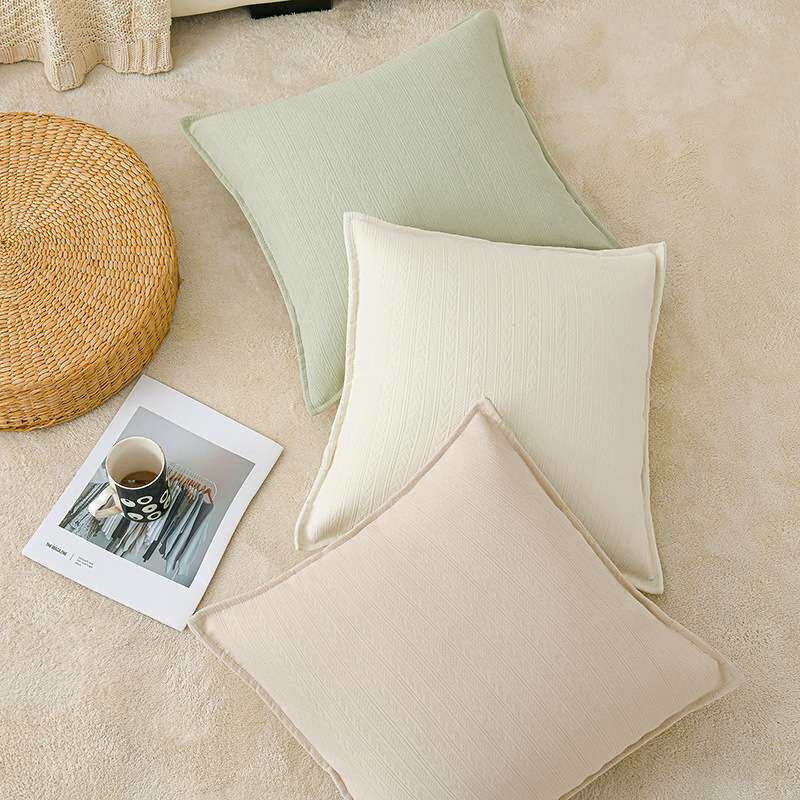 ins风雪尼尔抱枕/麦穗提花靠垫靠枕套奶油风沙发床头靠背网红款