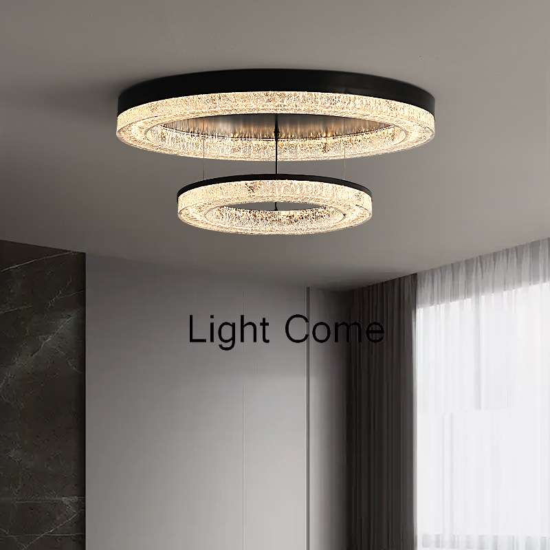 全铜意式极简客厅灯2025意式轻奢吊灯设计师圆环餐厅卧室大厅