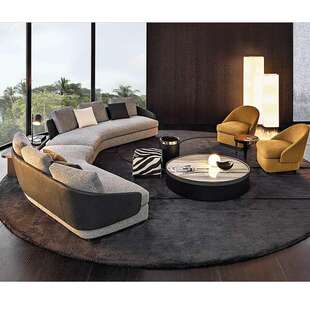 意式极简劳森沙发设计师布艺沙发布酒店民宿简约高端别墅客厅家具