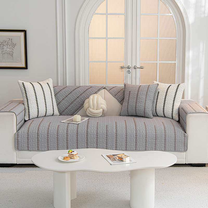 沙发垫简约时尚绣花亲肤布艺防滑四季通用可机洗防猫抓套罩靠背巾