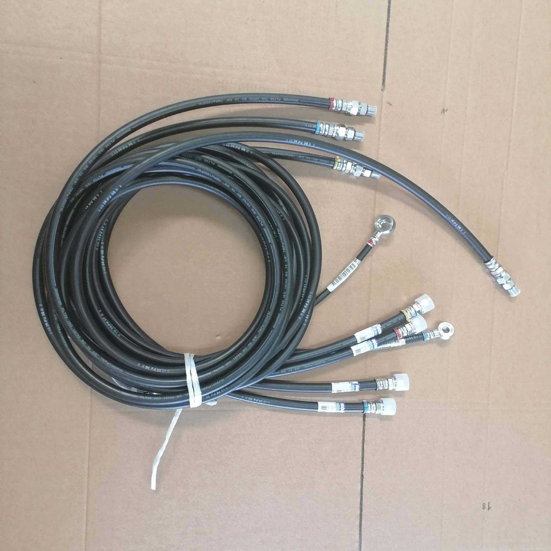 高压油管软管液压管接头总成钢丝编织橡胶管耐高温挖掘机油管