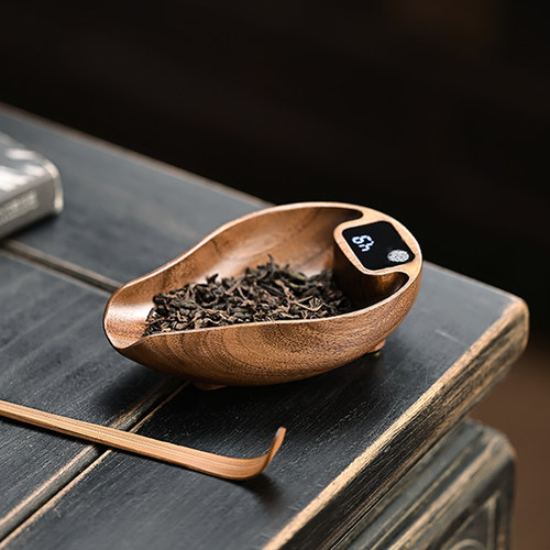 胡桃木智能电子茶则称茶器茶叶专用茶称电子量茶称茶叶专用电子秤