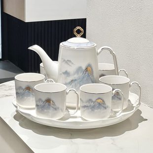 盒新款 客厅水杯家用茶杯陶瓷高档轻奢乔迁中国风送礼2024茶具套装