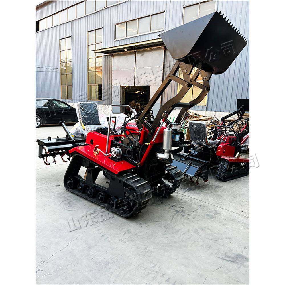 履带微耕机 乘坐式农用开沟推土一体机 Crawler micro tiller