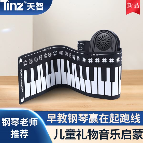 49键便携式手卷电子钢琴入门初学者儿童幼师女家用折叠小乐器玩具