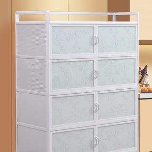 厨房置物架多层收纳柜子家用碗柜微波炉橱柜金属多功能餐边储物柜