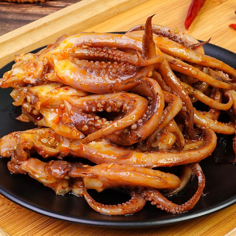 新货香辣鱿鱼足铁板烧烤鱿鱼须小包装即食解馋零食小吃熟食海味鱿