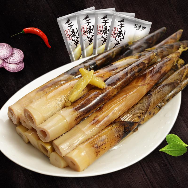 热卖安吉特产泡椒手剥笋开袋即食230g嫩尖酸笋竹笋手拨笋手撕笋泡