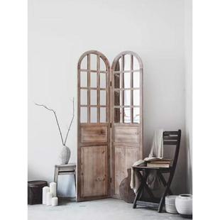 饰卧室遮挡家用 实木镜子折叠屏风北欧玄关隔断进门客厅房间装