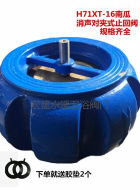 H71XT-16南瓜对夹式消声止回阀弹簧南瓜型逆止阀止回阀DN40-DN300