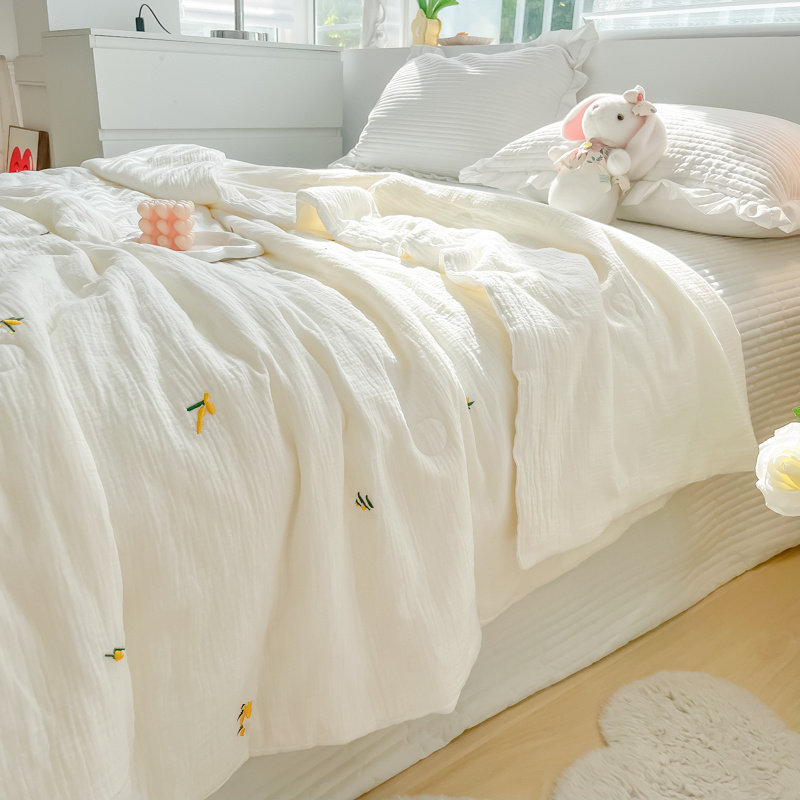 小清新双层纱超软糯夏被夏凉被夏季双人空调被薄被子可机洗被芯,床上用品,化纤被,淘宝优惠券,粉丝福利购,淘宝优惠卷