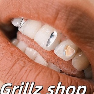 Grillz Shop牙钻牙饰自己diy辣妹爆闪十字架牙钻牙钻材料包设计感