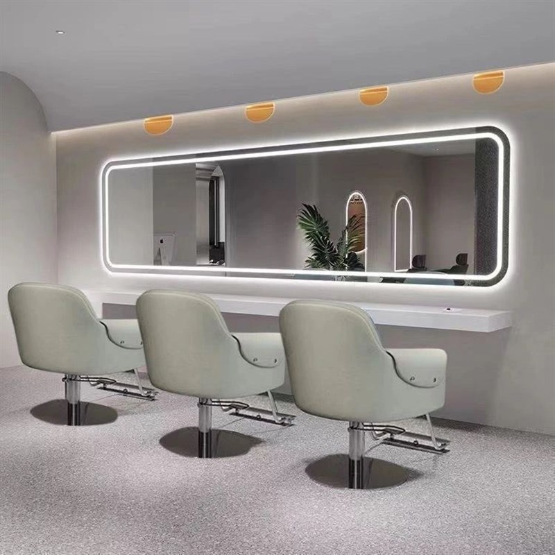 理发店大通镜镜台一套剪发美发店烫染区专用悬挂壁挂镜子镜台一体