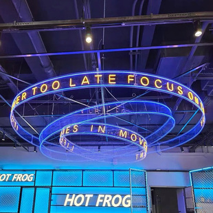 圆形亚克力环形led霓虹灯发光字酒吧迪厅吊顶装饰灯ins广告牌定制