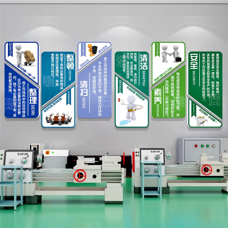 6s管理文化墙标识牌公司工厂车间装饰氛围布置宣传标语企业文化墙