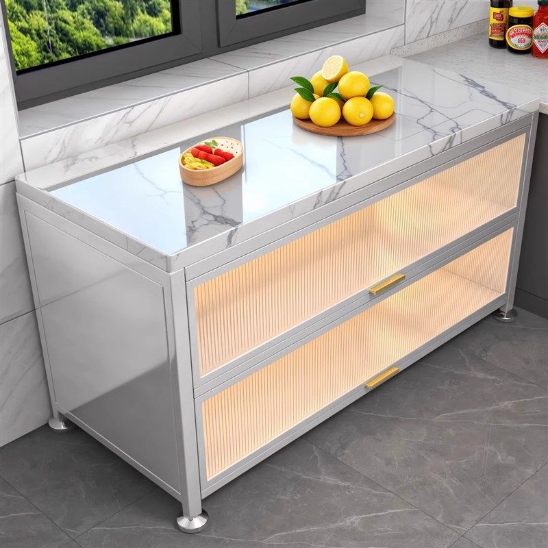 厨房置物架落地收纳柜岩板切菜台餐边柜多功能微波炉烤箱储物橱柜,住宅家具,餐边柜,淘宝优惠券,粉丝福利购,淘宝优惠卷