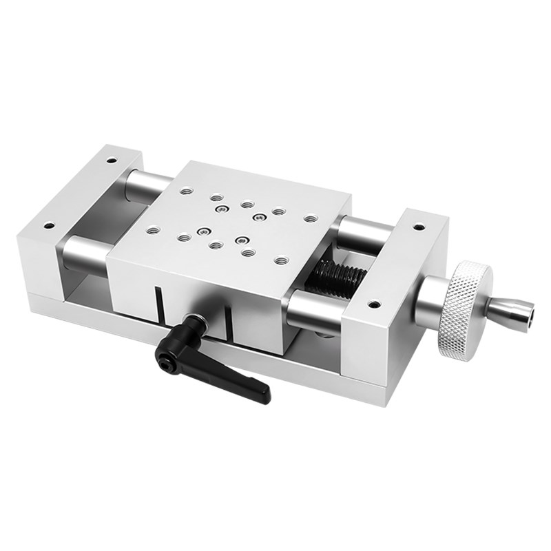 X轴中载型手动丝杆进给滑台50/80/100行程微调平台直线调整工作台