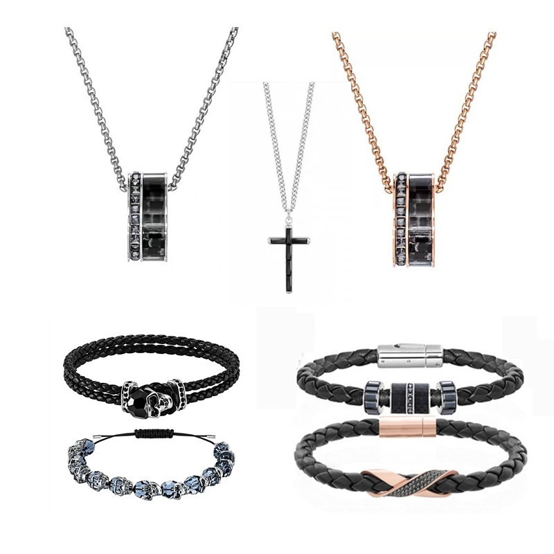 情侣欧美十字架项链手链女