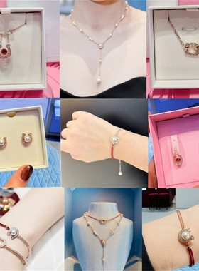 新品马蹄本命年红绳手链项链耳钉