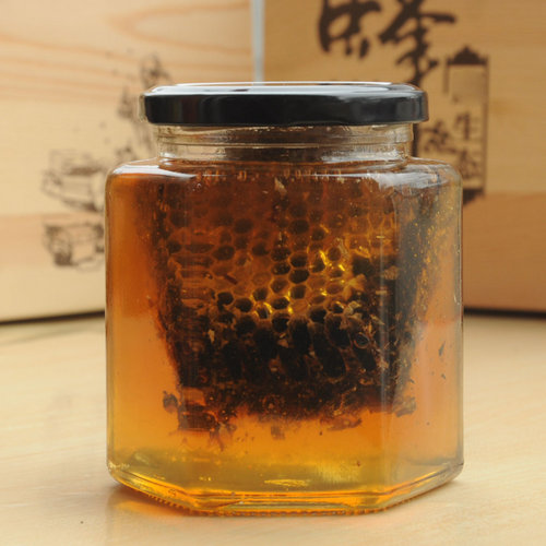 健凤园蜂场蜂巢蜜500g玻璃瓶装老