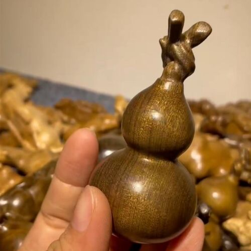 楠龙葫芦福禄木雕车挂饰创意家居天然材质小