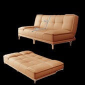 出租屋小户型沙发床一体两用床猫抓皮客厅懒沙发床两用