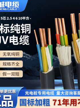 国标yjv铜芯电缆线充电桩专用2/3/4/5芯2.5/4/6/10平方三相四线