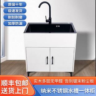 厨房不锈钢洗菜盆一体柜洗碗池出租房家用简易橱柜单双槽厂家直销