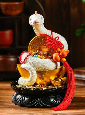 柳像体白蟒灵蛇神像招财常长柳先娘娘生肖佛堂吉祥物家居饰品