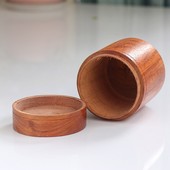 越南沉香香用道具 实木木质香粉盒 素面圆形盘香盒 便携式