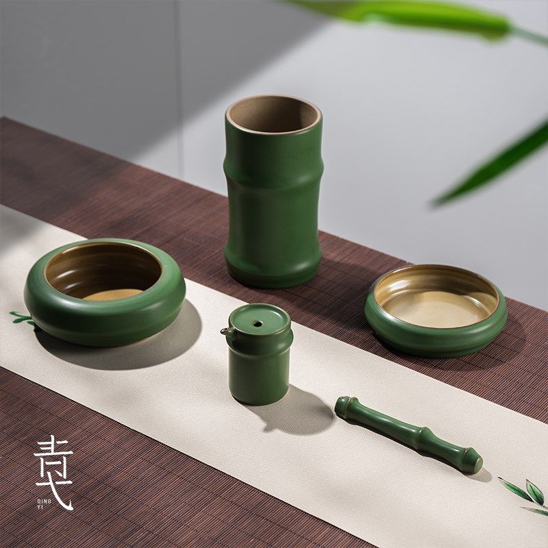 青弋陶瓷竹隐竹节水滴砚滴书法水盂砚台磨墨专用加水水滴文房四宝