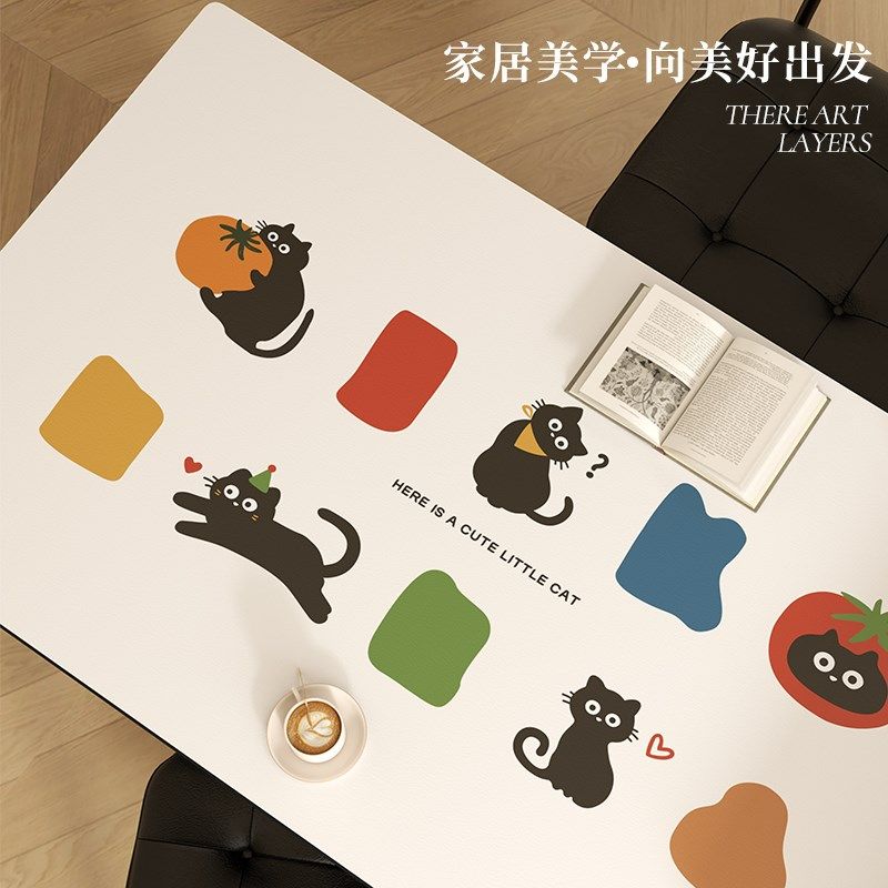 简约卡通餐桌垫皮革桌布免洗防油防水防烫皮革桌垫茶几桌面保护垫,居家布艺,桌布,淘宝优惠券,粉丝福利购,淘宝优惠卷