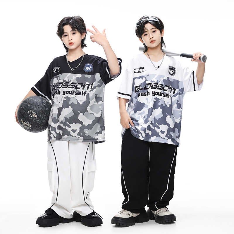 儿童嘻哈街舞套装男童拼色T恤hiphop舞蹈演出服女童爵士舞比赛服,童装/婴儿装/亲子装,儿童演出服,淘宝优惠券,粉丝福利购,淘宝优惠卷