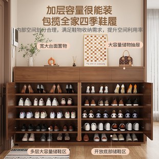 柜家用门口外楼道电梯入户进门玄关柜新款 实木鞋 大容量室内收纳柜