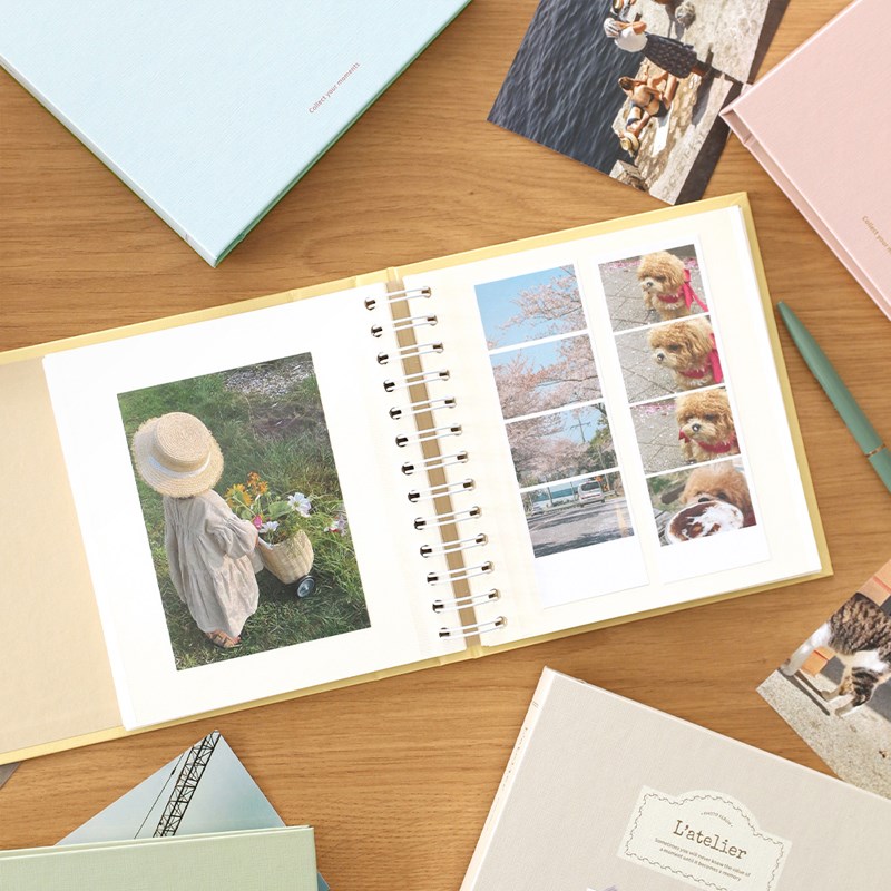 paperian复古暖色硬面4x6寸覆膜相册明信片拍立得四格收纳册