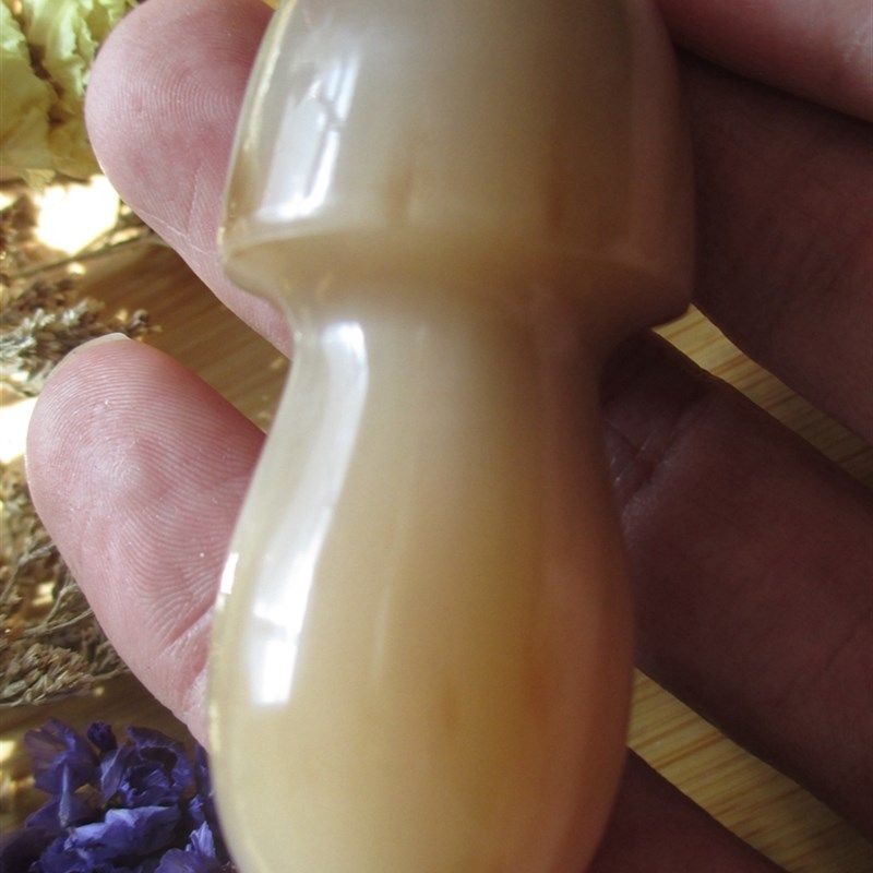 高端天然牛角小蘑菇拨筋点穴按摩眼刮眼霜导入棒淡黑眼圈眼美容棒