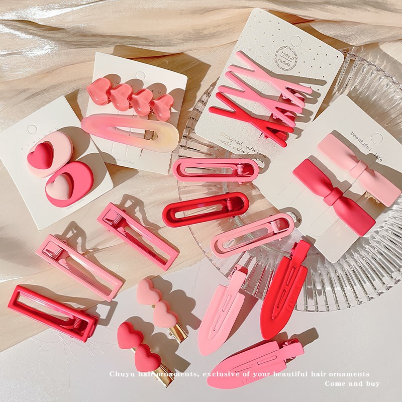 儿童粉色卡子配饰发夹女童侧边夹子头饰发卡碎发鸭嘴夹刘海夹前额