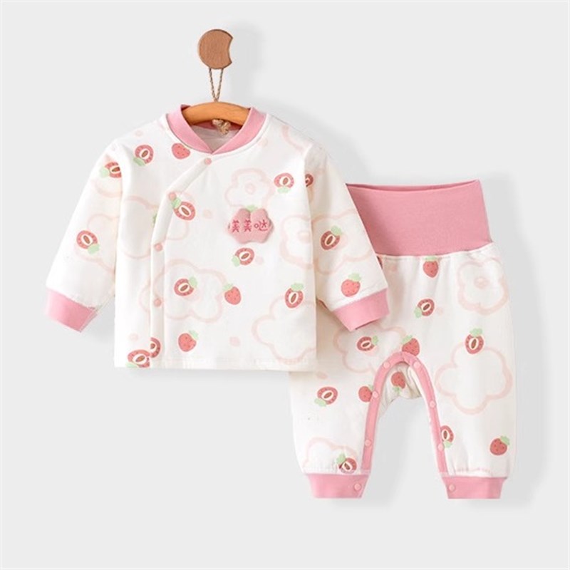 婴儿秋冬衣服分体套装新款外套棉服高腰男女宝宝婴幼儿外出服80克