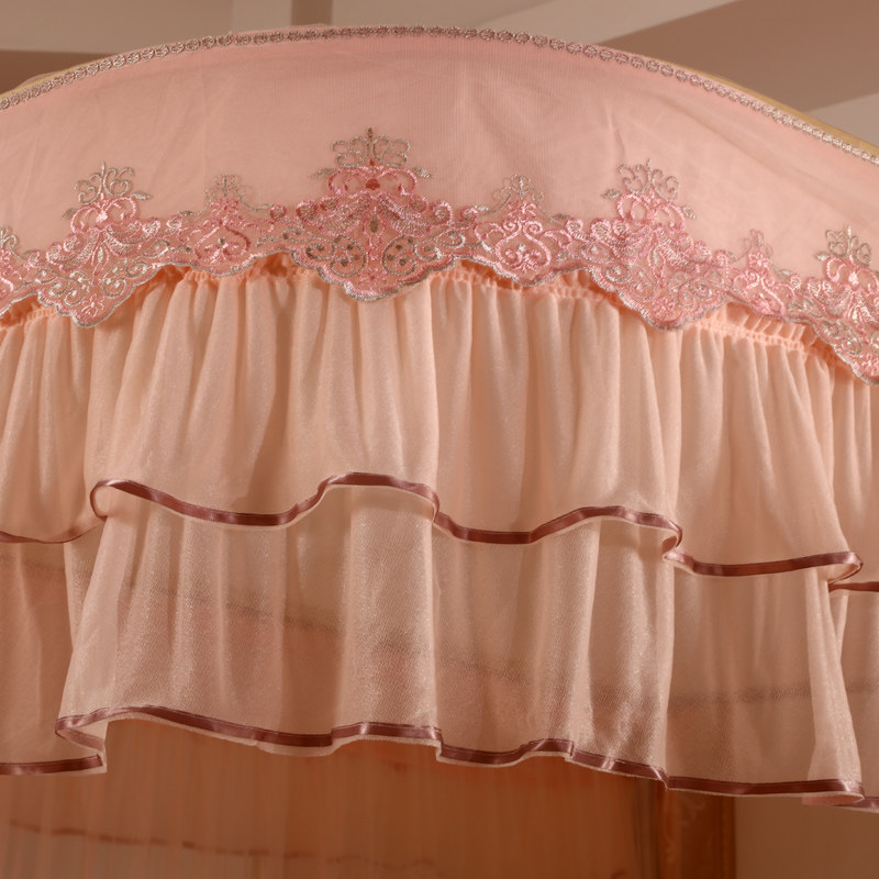 U型滑轨道导轨蚊帐三开门落地1.5米1.8m床双人宫廷免伸缩落地蚊帐