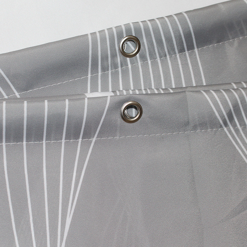 灰色波浪遮挡帘门帘涤纶布浴帘装饰床帘衣柜帘卫生间洗澡挡水帘子