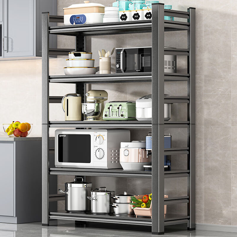 厨房置物架落地多功能微波炉锅具收纳层架家用可移动卧室多层夹缝