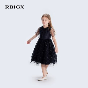 RBIGX瑞比克童装2025春季新款公主礼服裙网纱设计感连衣裙