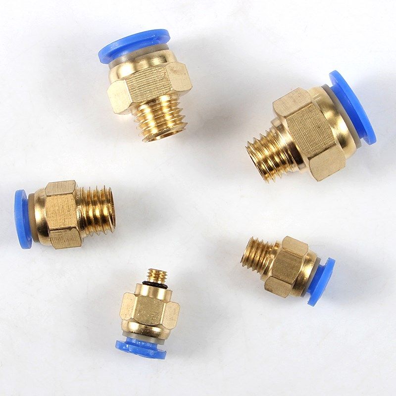 铜模具水嘴公制粗牙螺纹直通气动气管快速接头PC8-M6/M8/10/12/16